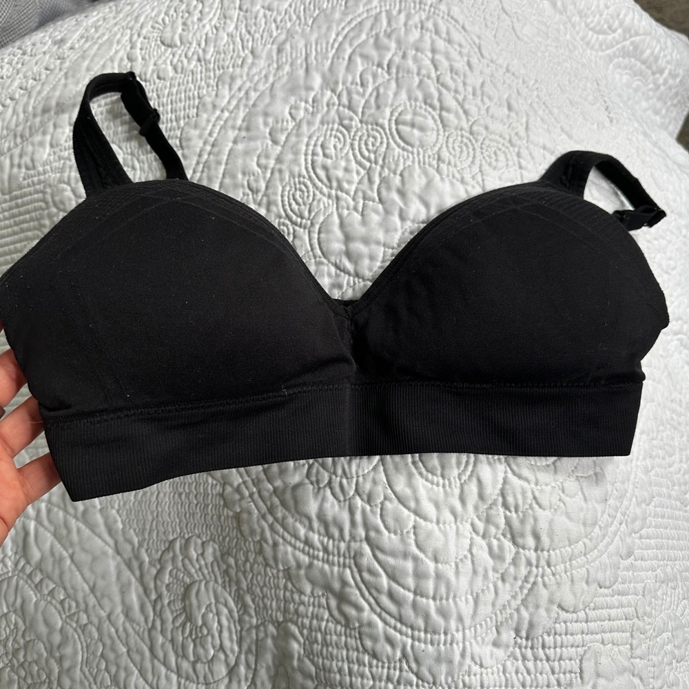 Jockey Wireless Bralette Womens Black Ribbed Convertible Seamless Bra